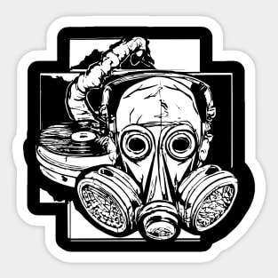 DJ Vinyl Gasmask Rave Tekkno Sticker